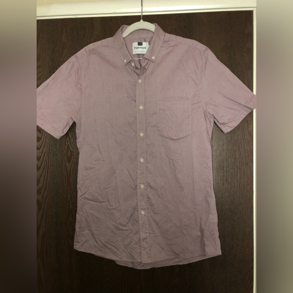 Topman dusty pink button-front shirt size M